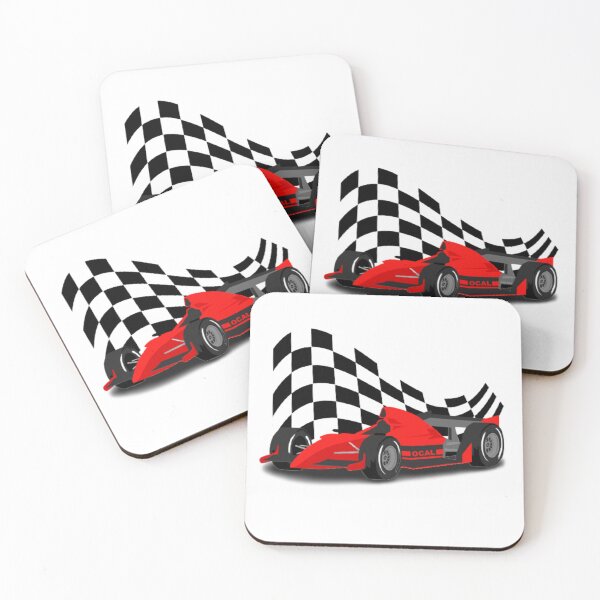 Item preview, Formula Racing Motorsport red race car and black flag design designed and sold by The Third House.