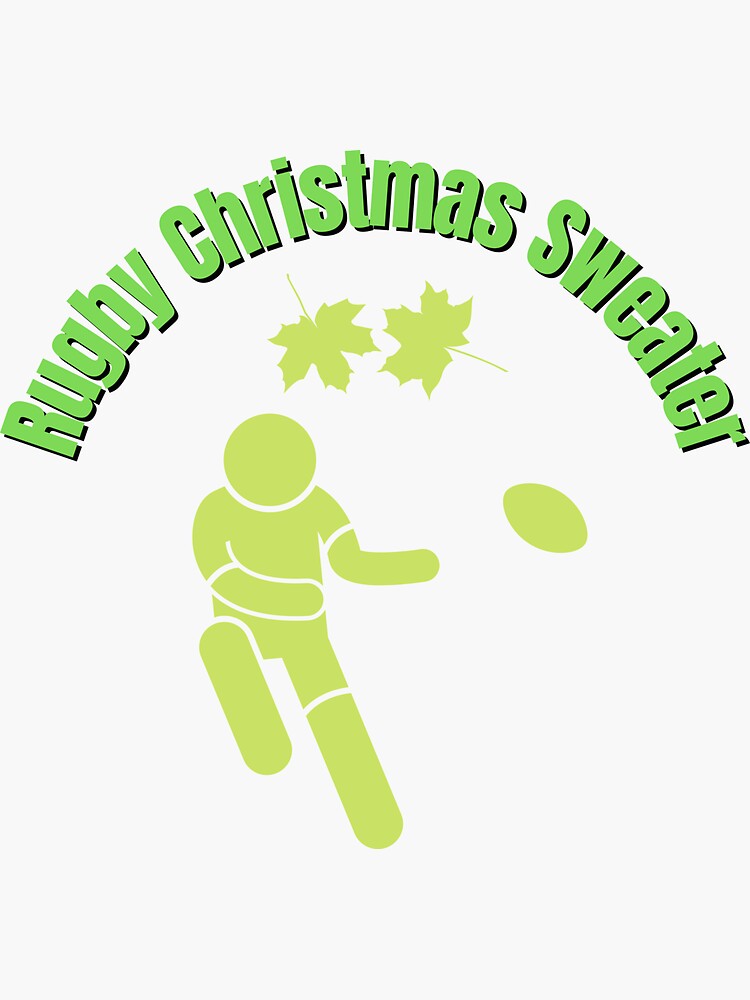 "Rugby Christmas Sweater For Stylish Wearing" Sticker for Sale by