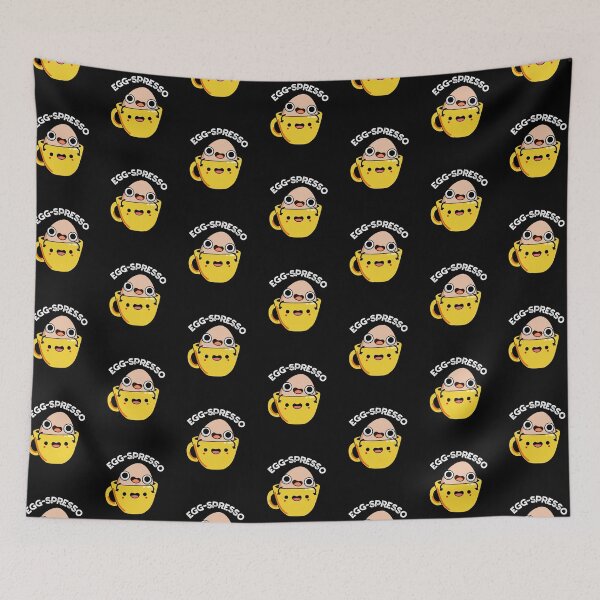 Item preview, Egg-spresso Espresso Funny Egg Coffee Puns (Dark BG) designed and sold by punnybone.