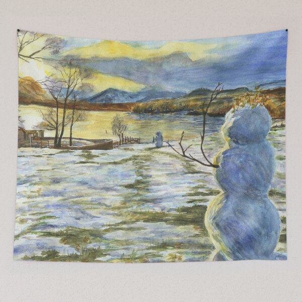 Item preview, The Lonely Snowman looks across Derwentwater in the Lake District designed and sold by LymphomaLass.