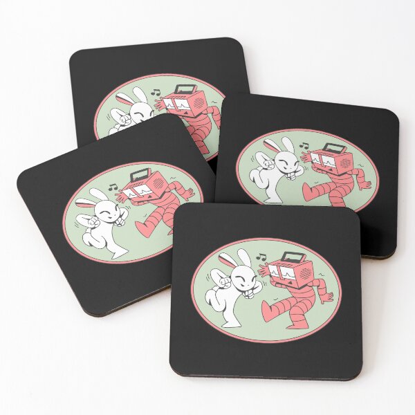 Item preview, Vintage Dancing with Friends Bunny and Robot designed and sold by URBANHEROMEN.