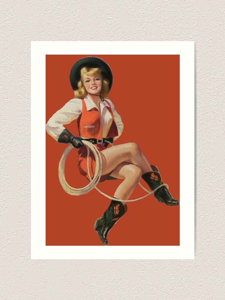 Vintage Pin Up with a Lasso (1950s) | Art Print