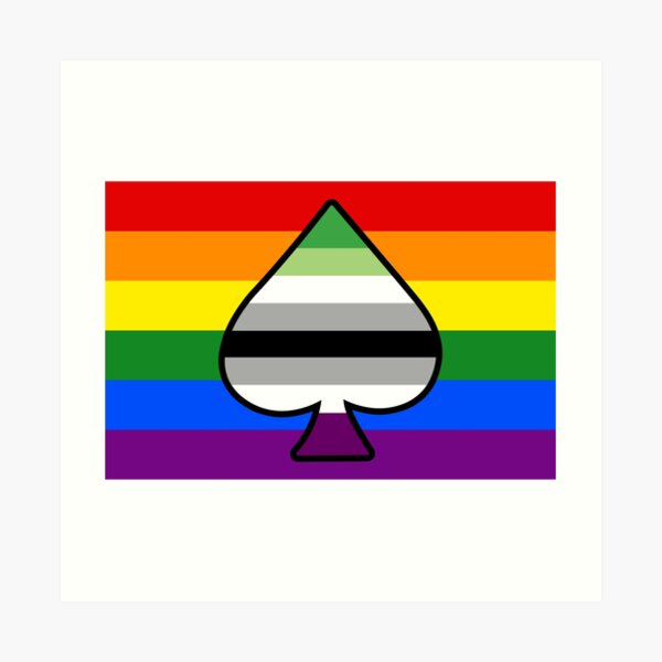 Aroace And Lgbt Pride Flag With Ace Of Spades Art Print For Sale By Lunyssa Redbubble 8367