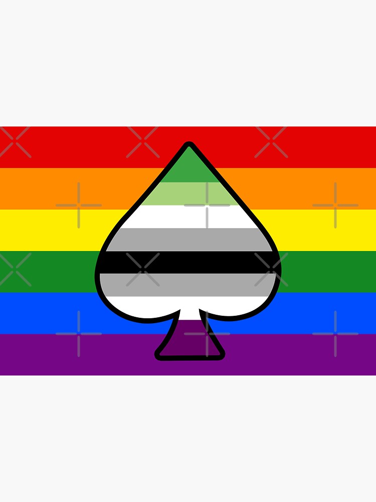 Aroace And Lgbt Pride Flag With Ace Of Spades Sticker For Sale By