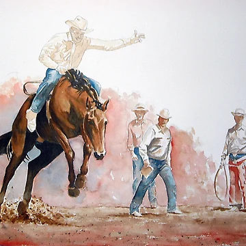Artwork thumbnail, Bronc Rider by Mike Prout