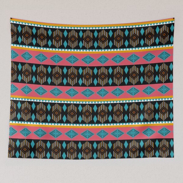 Item preview, Christmas Pink and blue Colorful Aztec, Mexican, Ukrainian watercolor flat design. iPhone or Samsung Phone Case Cover designed and sold by RoManSmArt.