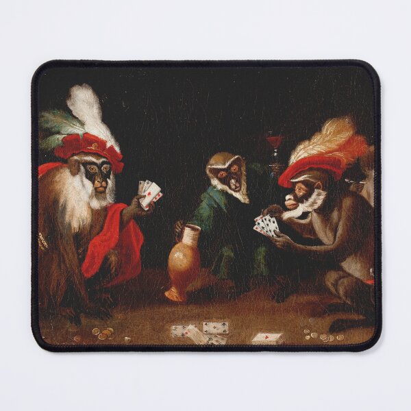 Artikelvorschau, Abraham Teniers - Affen beim Kartenspielen - HD-Klassiker entworfen und verkauft von DejaVuStudio.