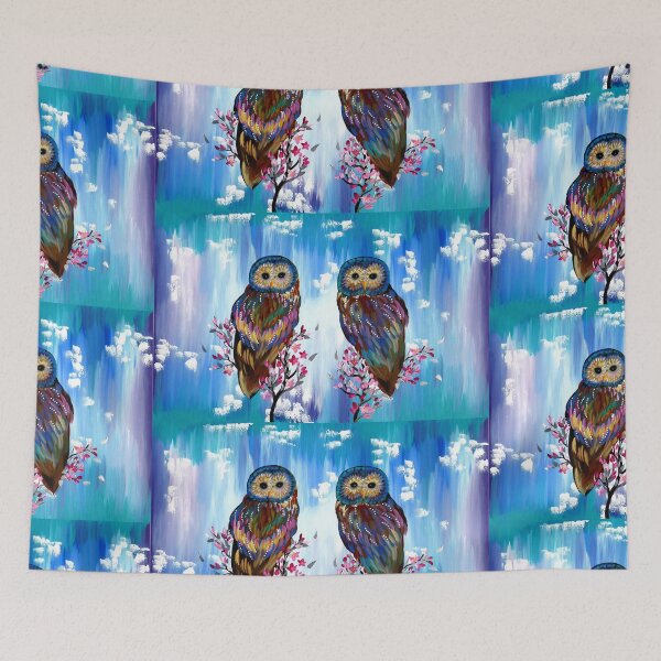 Item preview, Owls and Cherry Blossom designed and sold by CateJacobs.