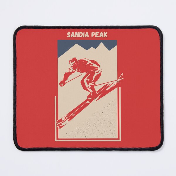 Item preview, Sandia Peak in Albuquerque, New Mexico, Sandia Mountains, USA, North America - Vintage Red Ski Poster for Mountain Alpine Skier designed and sold by Vintage-TM.