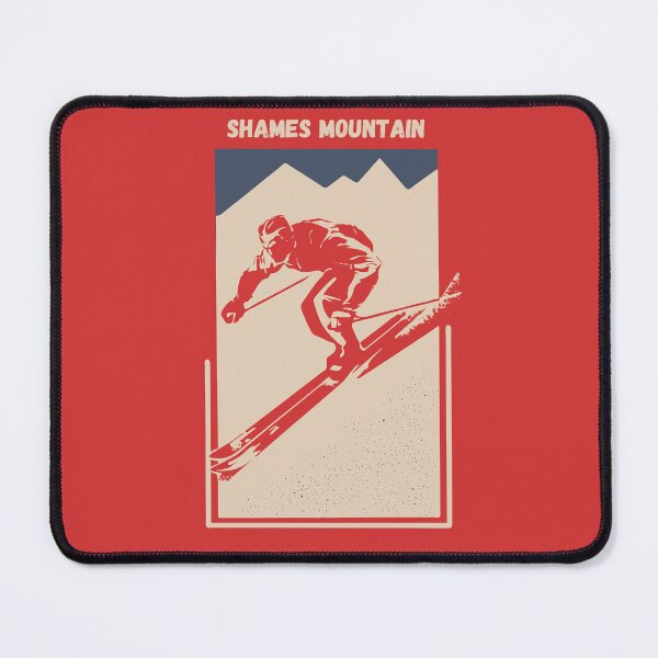 Item preview, Shames Mountain in Terrace, Canada, British Columbia, North America - Vintage Red Ski Poster for Mountain Alpine Skier designed and sold by Vintage-TM.