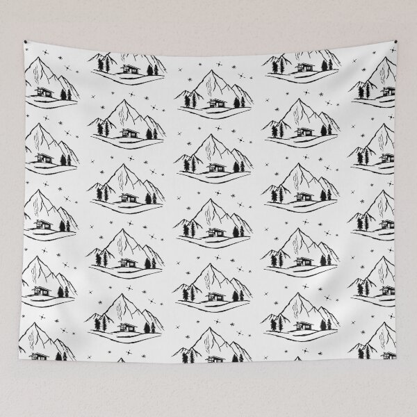 Item preview, Mountains, Forest and Cottage - Trekking, Hiking designed and sold by claudiasartwork.