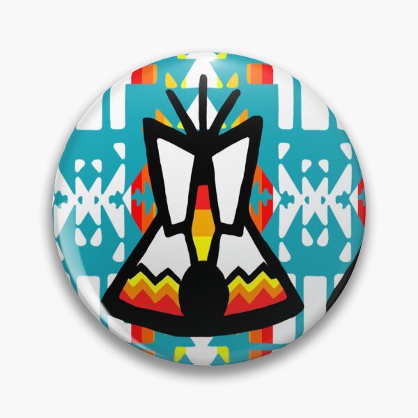 Item preview, Turquoise / Fire Color / White Tipi Native Blanket Print designed and sold by JMWCD.