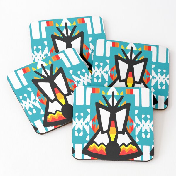 Item preview, Turquoise / Fire Color / White Tipi Native Blanket Print designed and sold by JMWCD.