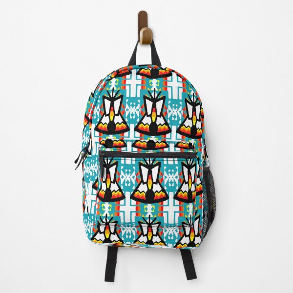 Item preview, Turquoise / Fire Color / White Tipi Native Blanket Print designed and sold by JMWCD.