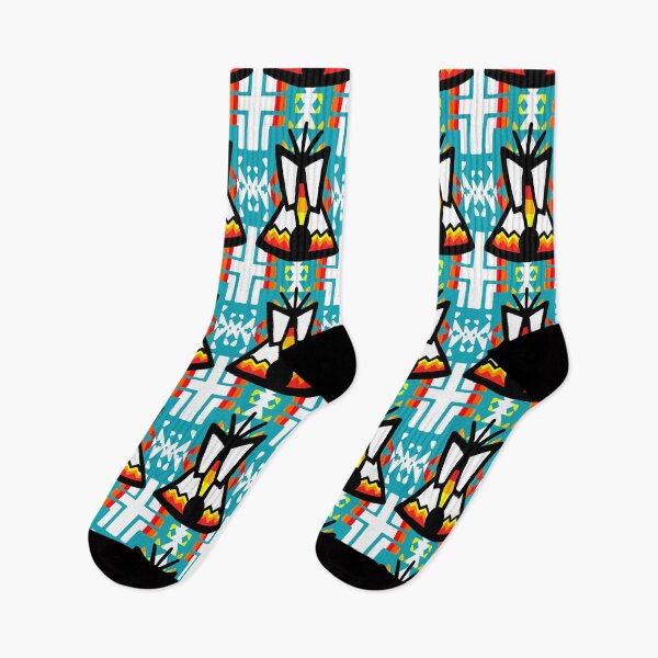 Item preview, Turquoise / Fire Color / White Tipi Native Blanket Print designed and sold by JMWCD.