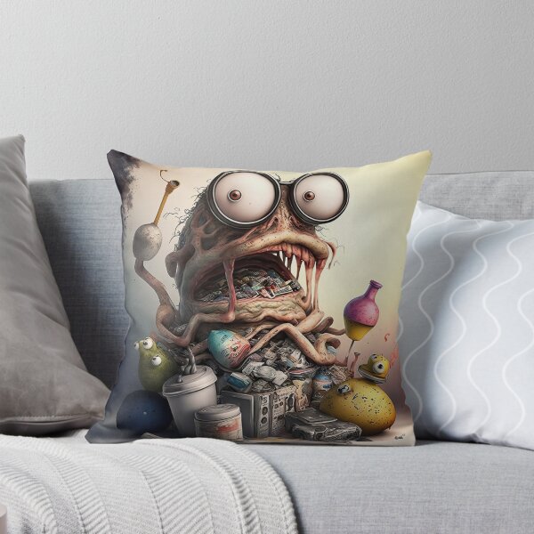 Item preview, Weird unusual fantasy art design with funny lovely monster, image paint style finish designed and sold by mrlongfield.