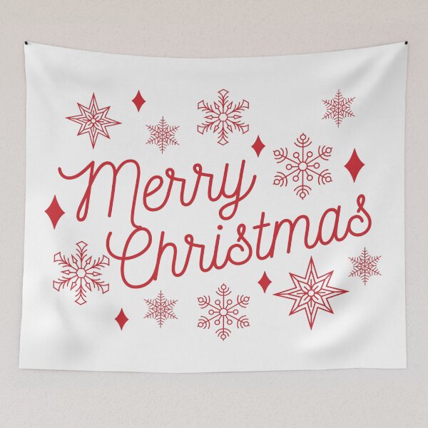 Item preview, Merry Christmas Calligraphy and Snowflakes in Red designed and sold by autumnchu.