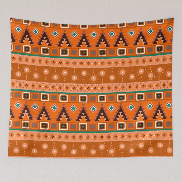 Item preview, Christmas Orange Colorful Aztec, Mexican, Ukrainian watercolor flat design. iPhone or Samsung Phone Case Cover designed and sold by RoManSmArt.