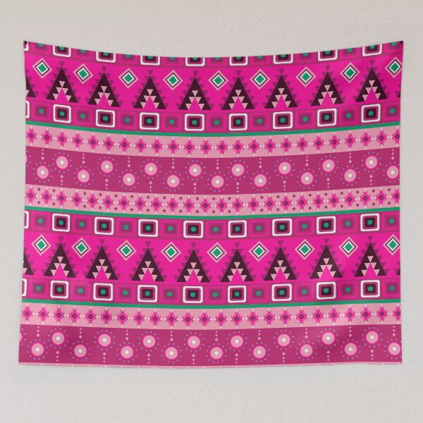 Item preview, Christmas Pink Colorful Aztec, Mexican, Ukrainian watercolor flat design. iPhone or Samsung Phone Case Cover designed and sold by RoManSmArt.