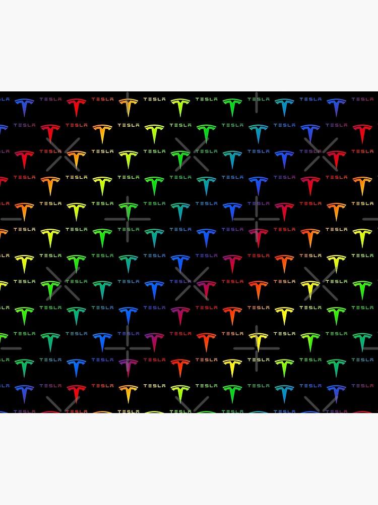Thumbnail 6 von 6, Fleecedecke, Tesla (Regenbogen) designt und verkauft von EV-Lover.