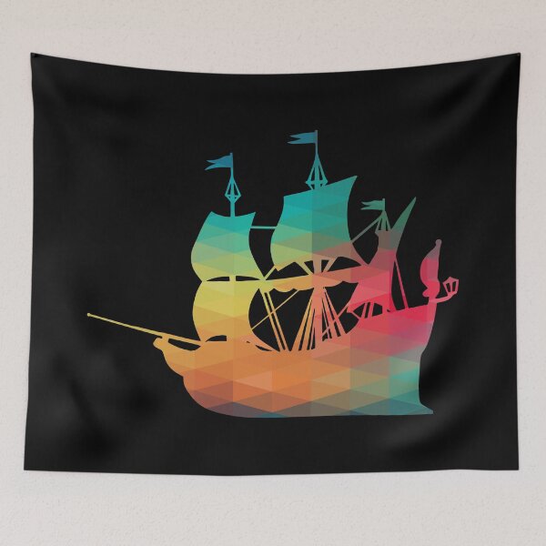 Item preview, Rainbow Galleon Ship Silhouette designed and sold by AdiDsgn.