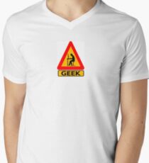 Geek Warning Men's V-Neck T-Shirt
