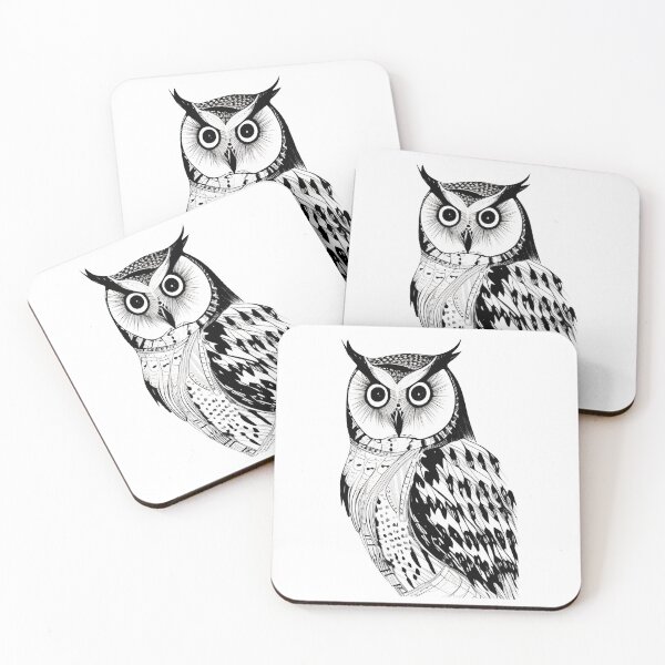 Item preview, owl illustration black designed and sold by All-Desing.