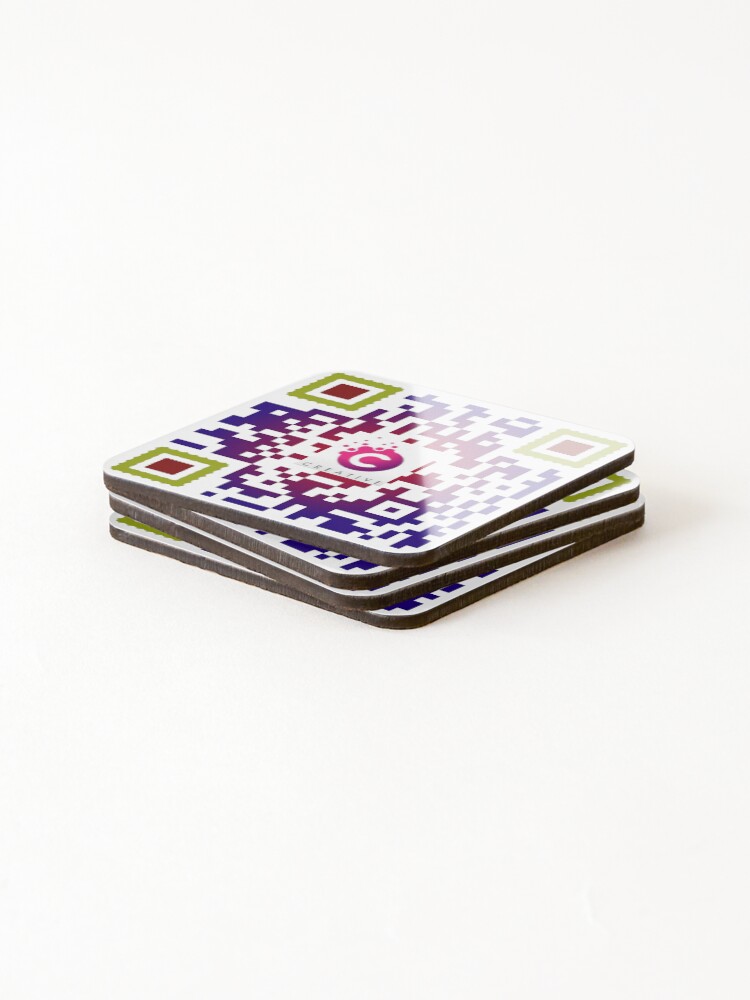 Thumbnail 4 of 5, Coasters (Set of 4), QR Code Creative designed and sold by CreatorWorld29.