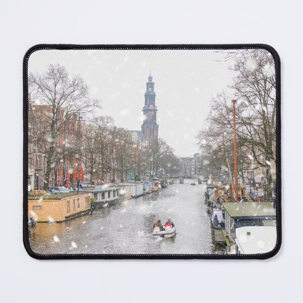 Item preview, Amsterdam canal boating in starting snow designed and sold by Photopat.