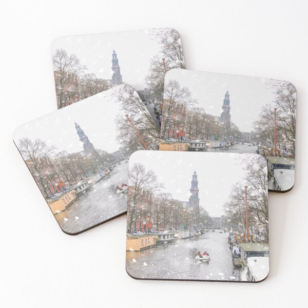 Item preview, Amsterdam canal boating in starting snow designed and sold by Photopat.
