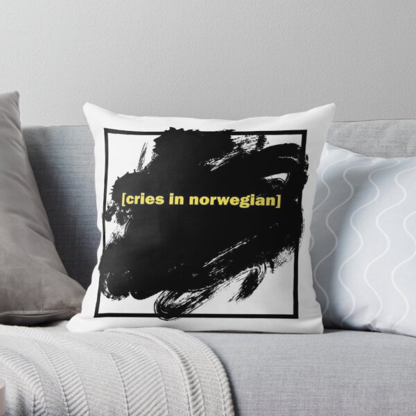 cries in norwegian skam paint Throw Pillow