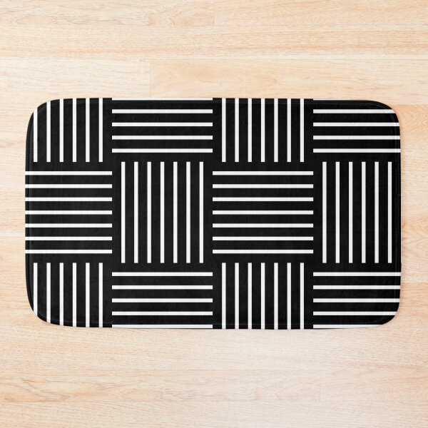 Item preview, Black and White White Abstract Stripe Geometric Pattern designed and sold by All-Black-White.
