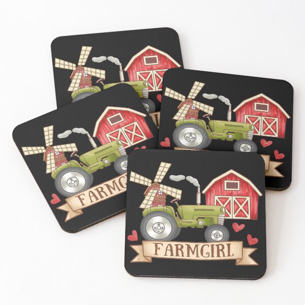 Item preview, Cute Farm Girl Tractor And Barn designed and sold by handsoftime2020.
