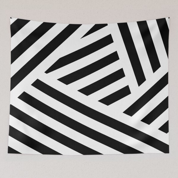 Item preview, Black and White White Abstract Stripe Pattern designed and sold by All-Black-White.