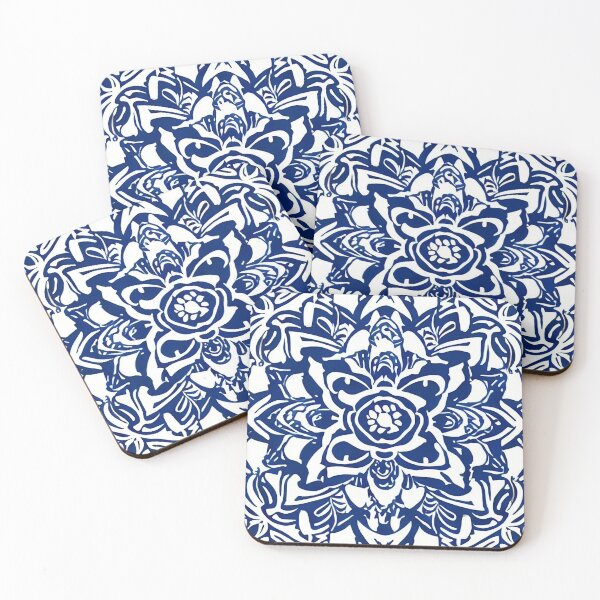Item preview, Blue Lotus Flower Pattern designed and sold by MuffinMeng ⭐⭐⭐⭐⭐.