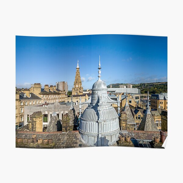 "Halifax Borough Market & Halifax Town Hall" Poster for Sale by