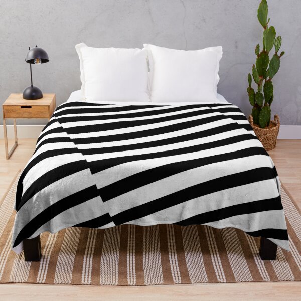 Item preview, Black and White Diagonal Offset Stripe Pattern designed and sold by All-Black-White.