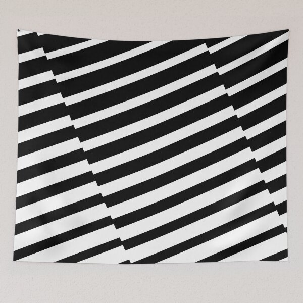 Item preview, Black and White Diagonal Offset Stripe Pattern designed and sold by All-Black-White.