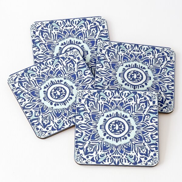 Item preview, Blue Lotus Flower Pattern designed and sold by MuffinMeng ⭐⭐⭐⭐⭐.