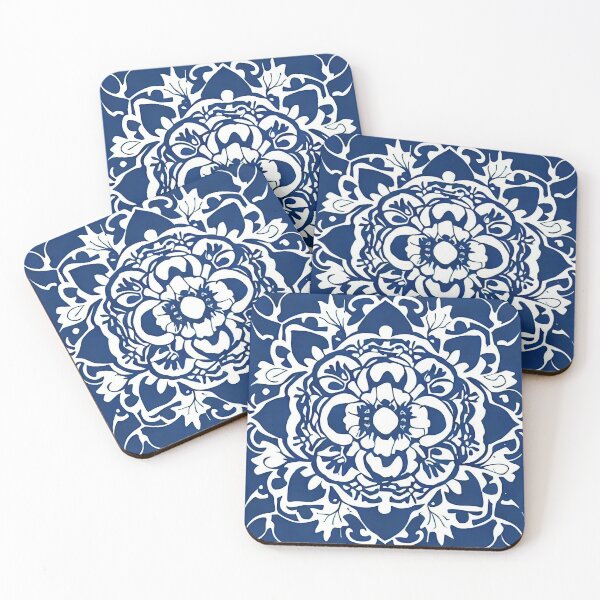 Item preview, Blue Lotus Flower Pattern designed and sold by MuffinMeng ⭐⭐⭐⭐⭐.