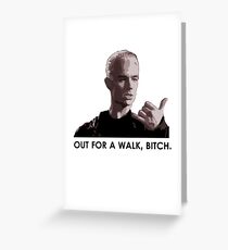 Spike, out for a walk - dark font Greeting Card