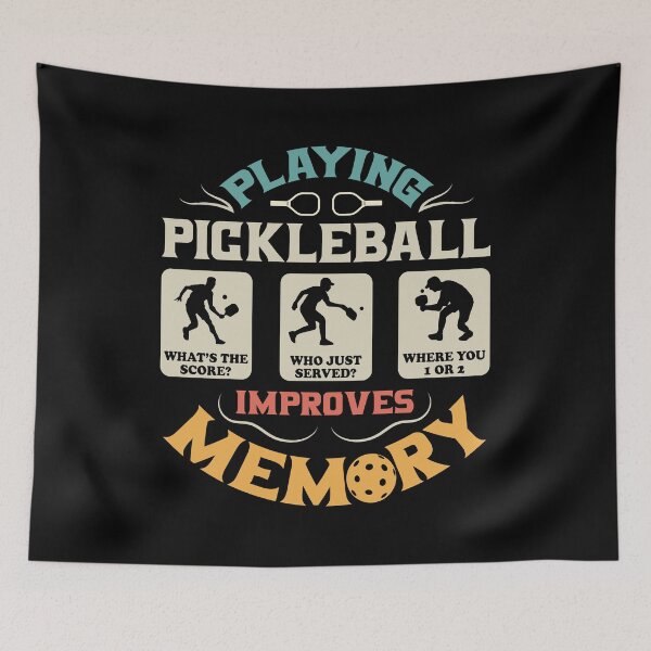 Item preview, Playing Pickleball Improves Memory Retro  designed and sold by Digital Story Time.
