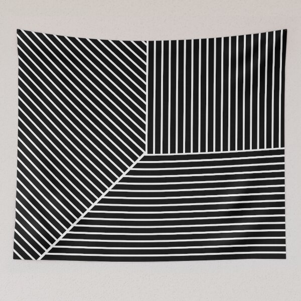 Item preview, Black and White Minimal Modern Stripe Pattern designed and sold by All-Black-White.