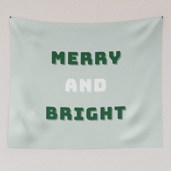 Item preview, Merry and Bright, Green Christmas Art, Holiday Modern Decor, Green designed and sold by Magic Love Art Print.