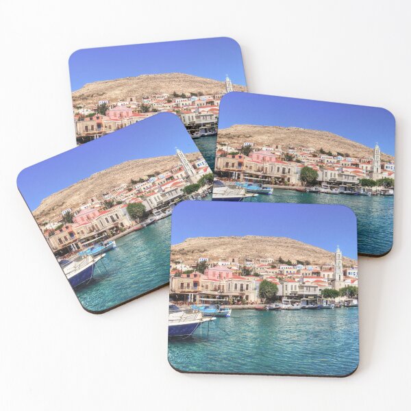 Halki Harbour Front Coasters (Set of 4)