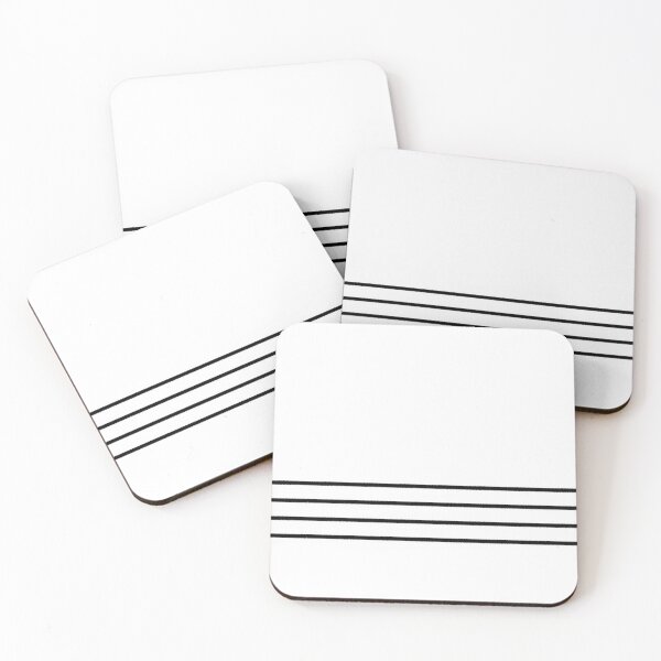 Item preview, Black and White Minimal Thin 4 Horizontal Stripe Pattern designed and sold by All-Black-White.