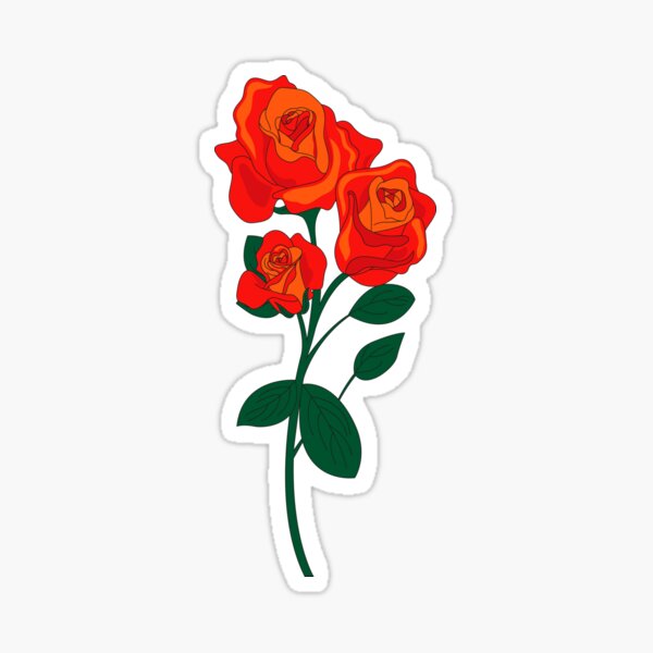 Orange Roses Stickers Redbubble - fancy flower decal roblox
