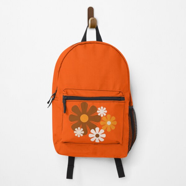 Item preview, Flower Locus Retro Floral Pattern in 70s Orange and Brown designed and sold by kierkegaard.