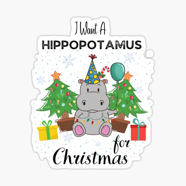 Aperçu de l'œuvre Je veux un hippopotame pour Noël Hippopotame de Noël pour enfant créée et vendue par yskjournal.
