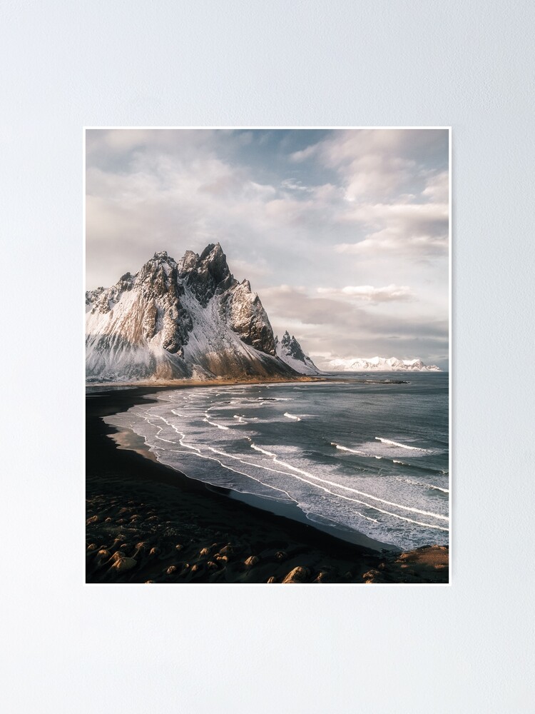 Alternate view of Stokksnes Icelandic Mountain Beach Sunset - Landscape Photography Poster